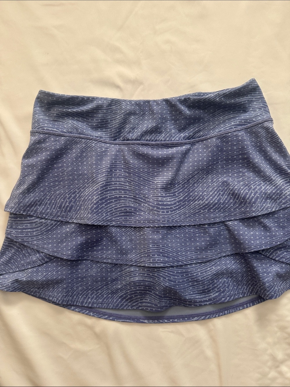 Athleta Navy Blue Layered Active Skort with Wave Print
